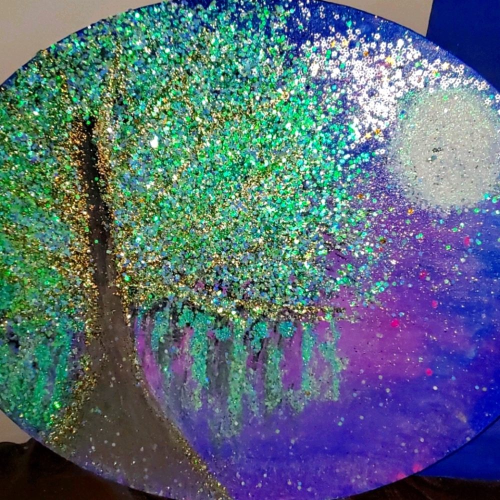 Painting of tree and moon